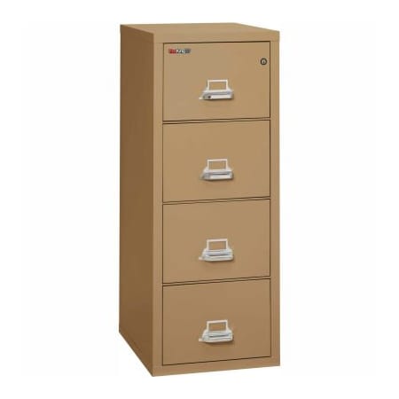 Fire King Fireking Fireproof 4 Drawer Vertical File Cabinet - Letter Size 18"W x 25"D x 53"H - Sand 4/1825CSA